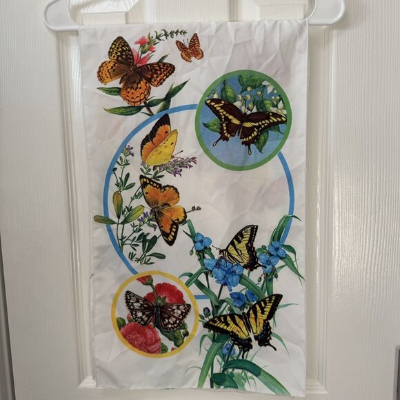 National Wildlife Federation Scarf Butterfly Butterflies 1977 Rectangle - Picture 1 of 5